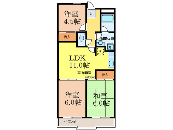 ヴィラナリー摂津の物件間取画像